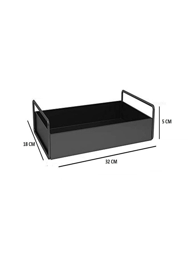 Homify Bathroom Vanity Tray, Kitchen/Bathroom Countertop Storage Shelf Organizer,Coffee Table Decorative Tray Cosmetic Organizer Display Holder, Black (Black Tray-1) - Image 4